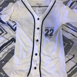 messy care, don’t care baseball tee